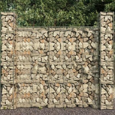 vidaXL Mur en gabion avec couvercle Acier galvanisé 600 x 50 x 200 cm 145089