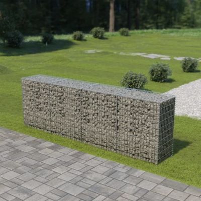 vidaXL Mur en gabion avec couvercles Acier galvanisé 300 x 50 x 100 cm