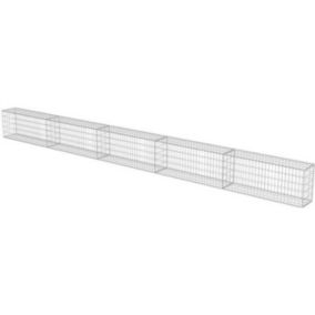 vidaXL Mur à gabion avec couvercles Acier galvanisé 600 x 30 x 50 cm