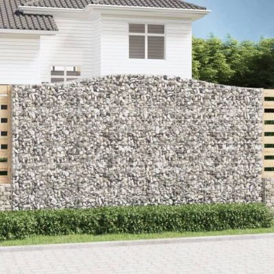 vidaXL Panier de Gabions Arqué Cage à Gabion Mur de Gabion Panier à Pierre Gabion pour Pierre Jardin Patio Extérieur 153421