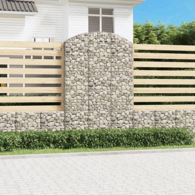 vidaXL Panier de Gabions Arqué Cage à Gabion Mur de Gabion Panier à Pierre Gabion pour Pierre Jardin Patio Extérieur 153461