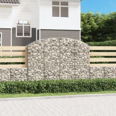 vidaXL Panier de Gabions Arqué Cage à Gabion Mur de Gabion Panier à Pierre Gabion pour Pierre Jardin Patio Extérieur 153467