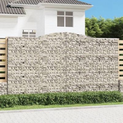 vidaXL Panier de Gabions Arqué Cage à Gabion Mur de Gabion Panier à Pierre Gabion pour Pierre Jardin Patio Extérieur 153531