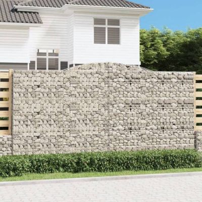 vidaXL Panier de Gabions Arqué Cage à Gabion Mur de Gabion Panier à Pierre Gabion pour Pierre Jardin Patio Extérieur 153540