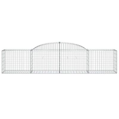 vidaXL Paniers à gabions arqués 11 pcs 300x50x60/80 cm fer galvanisé, gabion, cage de gabion, panier de mur de gabion, mur 3146674