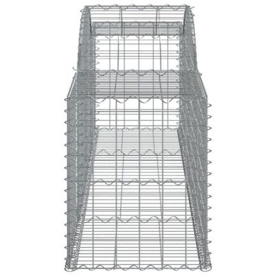 vidaXL Paniers à gabions arqués 11 pcs 300x50x60/80 cm fer galvanisé, gabion, cage de gabion, panier de mur de gabion, mur 3146674
