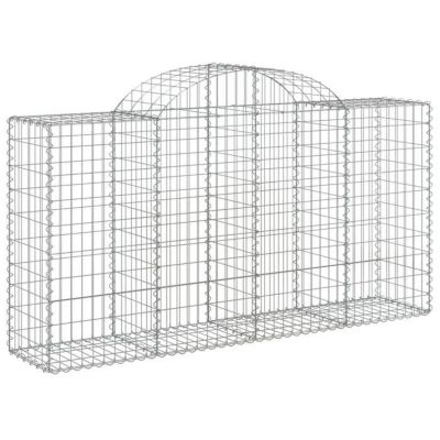 vidaXL Paniers à gabions arqués 15 pcs 200x50x100/120 cm fer galvanisé, gabion, cage de gabion, panier de mur de gabion, mur 31463