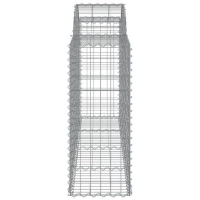 vidaXL Paniers à gabions arqués 15 pcs 200x50x100/120 cm fer galvanisé, gabion, cage de gabion, panier de mur de gabion, mur 31463