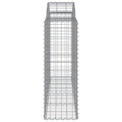 vidaXL Paniers à gabions arqués 9 pcs 200x50x120/140 cm Fer galvanisé, gabion, cage de gabion, panier de mur de gabion, mur 314634