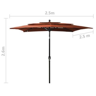 Parasol Déporté Octogonal Inclinable Acier époxy Polyester Marron Maisons Du Mon