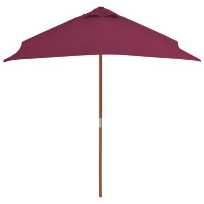 vidaXL Parasol avec mât en bois 150 x 200 cm Bordeaux