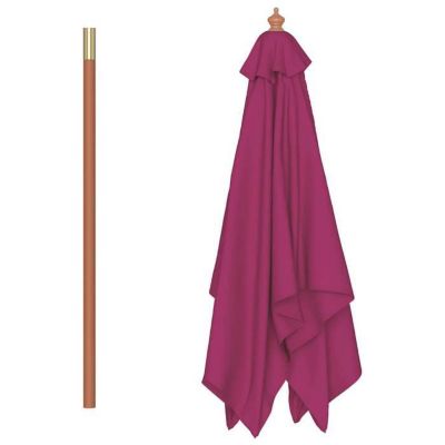 vidaXL Parasol avec mât en bois 150 x 200 cm Bordeaux