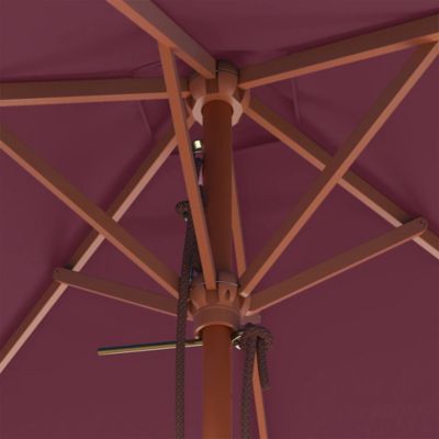 vidaXL Parasol avec mât en bois 150 x 200 cm Bordeaux
