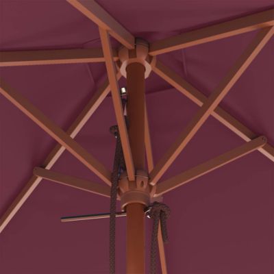 vidaXL Parasol avec mât en bois 150 x 200 cm Bordeaux