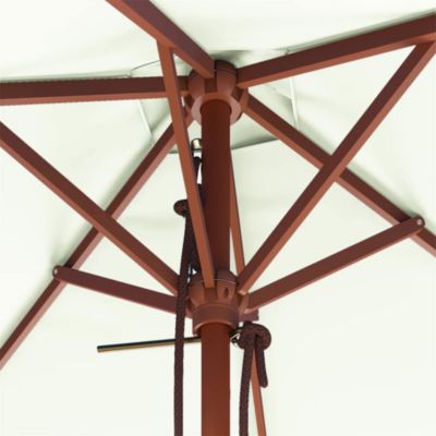 Parasol De Jardin 150x200 Cm Avec Mât En Bois Anthracite - Toile Anti-UV, Système Poulie, Pour Table Percée Ou Support