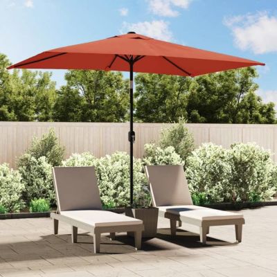 vidaXL Parasol avec mât en métal 300 x 200 cm Terre cuite 44504