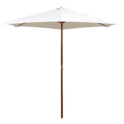 vidaXL Parasol avec poteau en bois 270 x 270 cm Blanc crème 42962