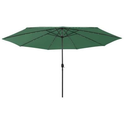 vidaXL Parasol d'extérieur avec LED et mât en métal 400 cm Vert