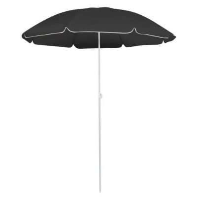 vidaXL Parasol d'extérieur avec mât en acier, Anthracite 180 cm