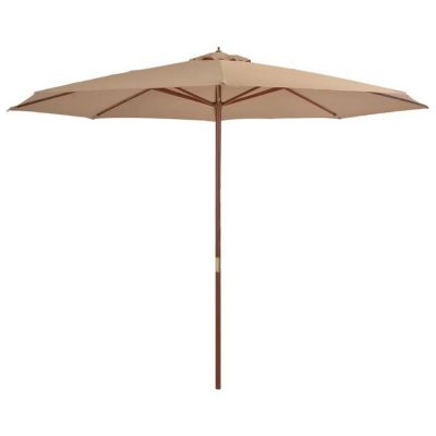 vidaXL Parasol d'Extérieur avec Mât en Bois, Pare-soleil de Patio, Abri de Soleil, Parasol de Plage Jardin Terrasse Balcon, 44530