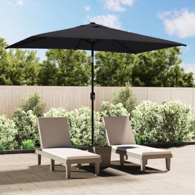 vidaXL Parasol d'Extérieur avec Mât en Métal, Pare-soleil de Patio, Abri de Soleil, Parasol de Plage Jardin Terrasse Balcon, 47128