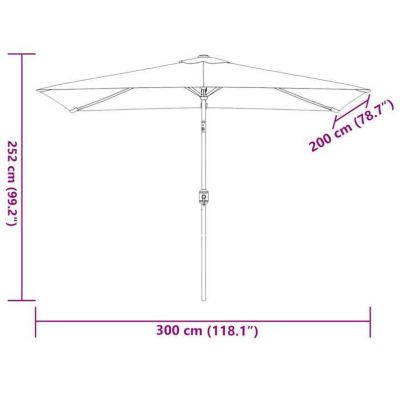vidaXL Parasol d'Extérieur avec Mât en Métal, Pare-soleil de Patio, Abri de Soleil, Parasol de Plage Jardin Terrasse Balcon, 47128
