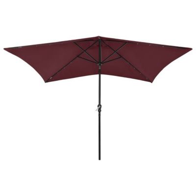 vidaXL Parasol de Jardin avec LED et Mât en Acier, Pare-soleil de Patio, Abri de Soleil, Parasol de Plage Terrasse 313790