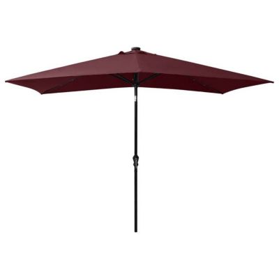 vidaXL Parasol de Jardin avec LED et Mât en Acier, Pare-soleil de Patio, Abri de Soleil, Parasol de Plage Terrasse 313790