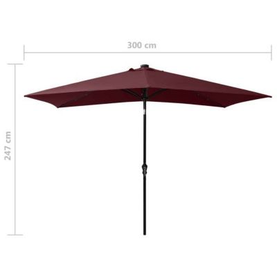 vidaXL Parasol de Jardin avec LED et Mât en Acier, Pare-soleil de Patio, Abri de Soleil, Parasol de Plage Terrasse 313790
