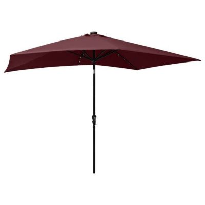 vidaXL Parasol de Jardin avec LED et Mât en Acier, Pare-soleil de Patio, Abri de Soleil, Parasol de Plage Terrasse 313790