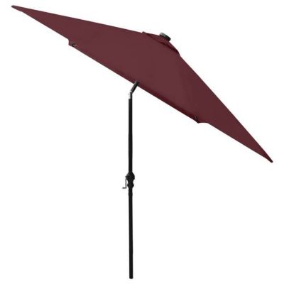 vidaXL Parasol de Jardin avec LED et Mât en Acier, Pare-soleil de Patio, Abri de Soleil, Parasol de Plage Terrasse 313790