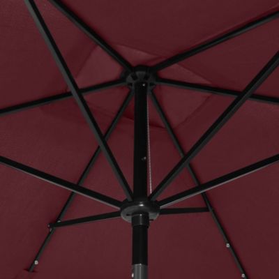 vidaXL Parasol de Jardin avec LED et Mât en Acier, Pare-soleil de Patio, Abri de Soleil, Parasol de Plage Terrasse 313790
