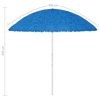 vidaXL Parasol de plage Bleu 300 cm