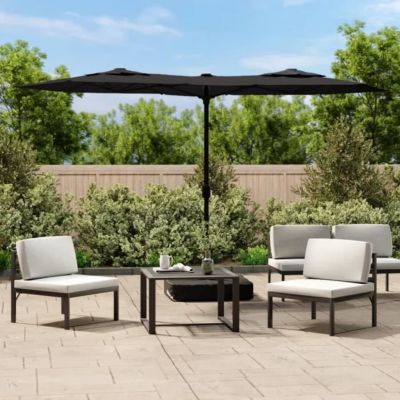 vidaXL Parasol à double tête noir 316x240 cm 362967