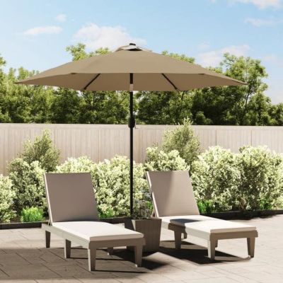 vidaXL Parasol Extérieur avec LED Mât en Acier Pare-soleil Jardin Terrasse 44512