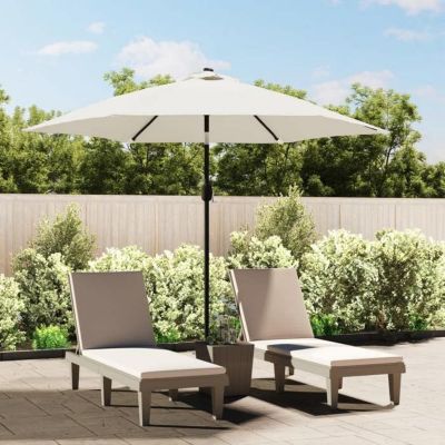 vidaXL Parasol sable blanc 3 m mât en acier 40770