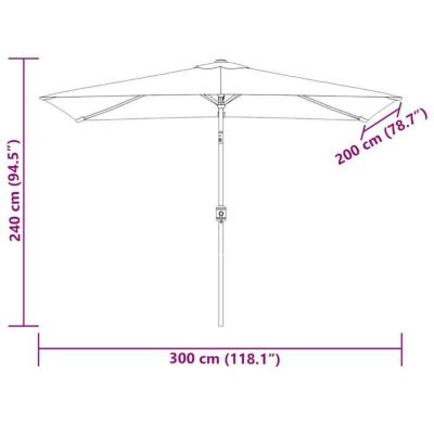 vidaXL Parasol Vert Rectangulaire Parasol de Jardin Terrasse Plage Pare-soleil 40771