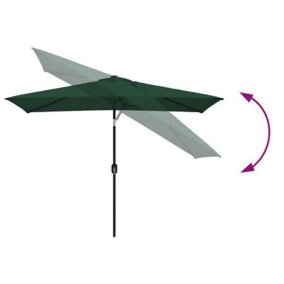 vidaXL Parasol Vert Rectangulaire Parasol de Jardin Terrasse Plage Pare-soleil 40771