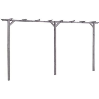 vidaXL Pergola de jardin Gris 400x40x205 cm Bois de pin imprégné
