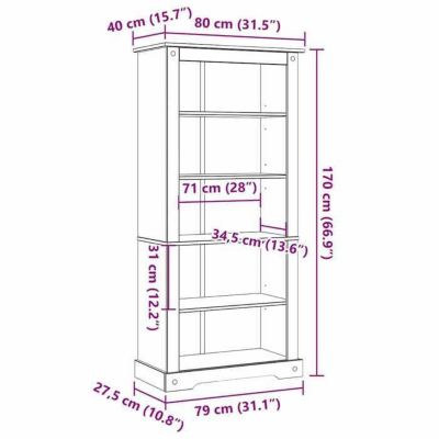 vidaXL Étagère à 5 Niveaux, Meuble de Rangement, Étagère à Livres, Organisateur de Salon Salle de Séjour Maison Intérieur, Noir et Naturel