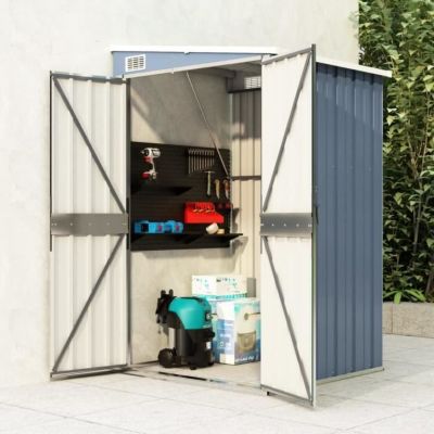 vidaXL Remise de jardin murale Gris 118x100x178 cm Acier galvanisé 316218