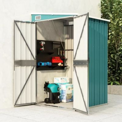 vidaXL Remise de jardin murale Vert 118x100x178 cm Acier galvanisé 316217