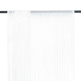 vidaXL Rideau en fils 2 pcs 100 x 250 cm Blanc