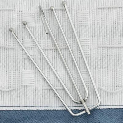 vidaXL Rideaux occultants aspect lin avec crochets 2pcs Bleu 140x225cm