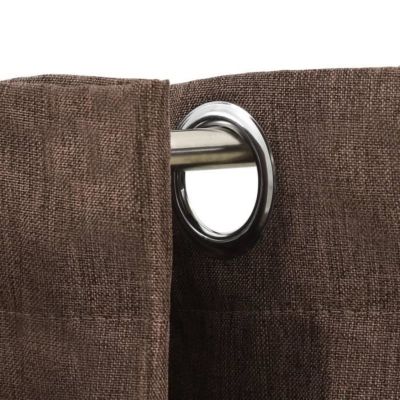 vidaXL Rideaux occultants Aspect lin avec œillets 2pcs Taupe 140x225cm