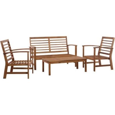vidaXL Salon de jardin 4 pcs Bois d'acacia solide