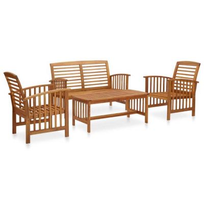 vidaXL Salon de Jardin 4 pcs Mobilier d'Extérieur Ensemble de Meubles de Terrasse Mobilier de Patio Meubles de Jardin Bois 3057971
