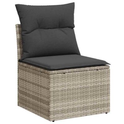 vidaXL Salon de jardin 5 pcs avec coussins gris clair résine tressée 3326243