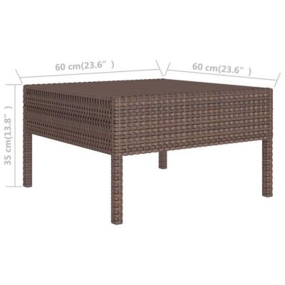 vidaXL Salon de jardin 5 pcs avec coussins, Résine tressée Marron