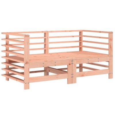 vidaXL Salon de Jardin 7 pcs, Canapés avec Repose-pied, Ensemble de Meubles avec Table Basse Patio Terrasse, Rustique, Bois 318640